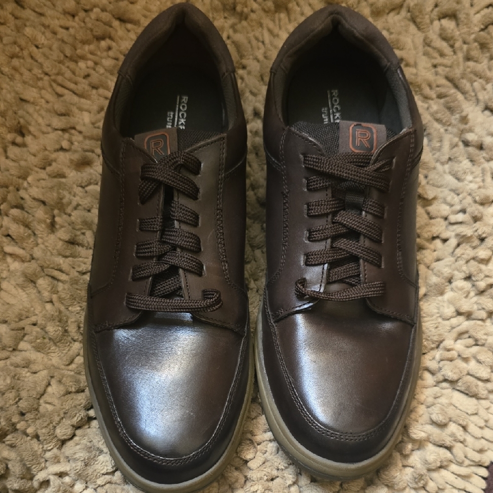 New Rockport Men's Size 11 Bronson Lace To Toe Brown Oxford‎ Slip On Shoe